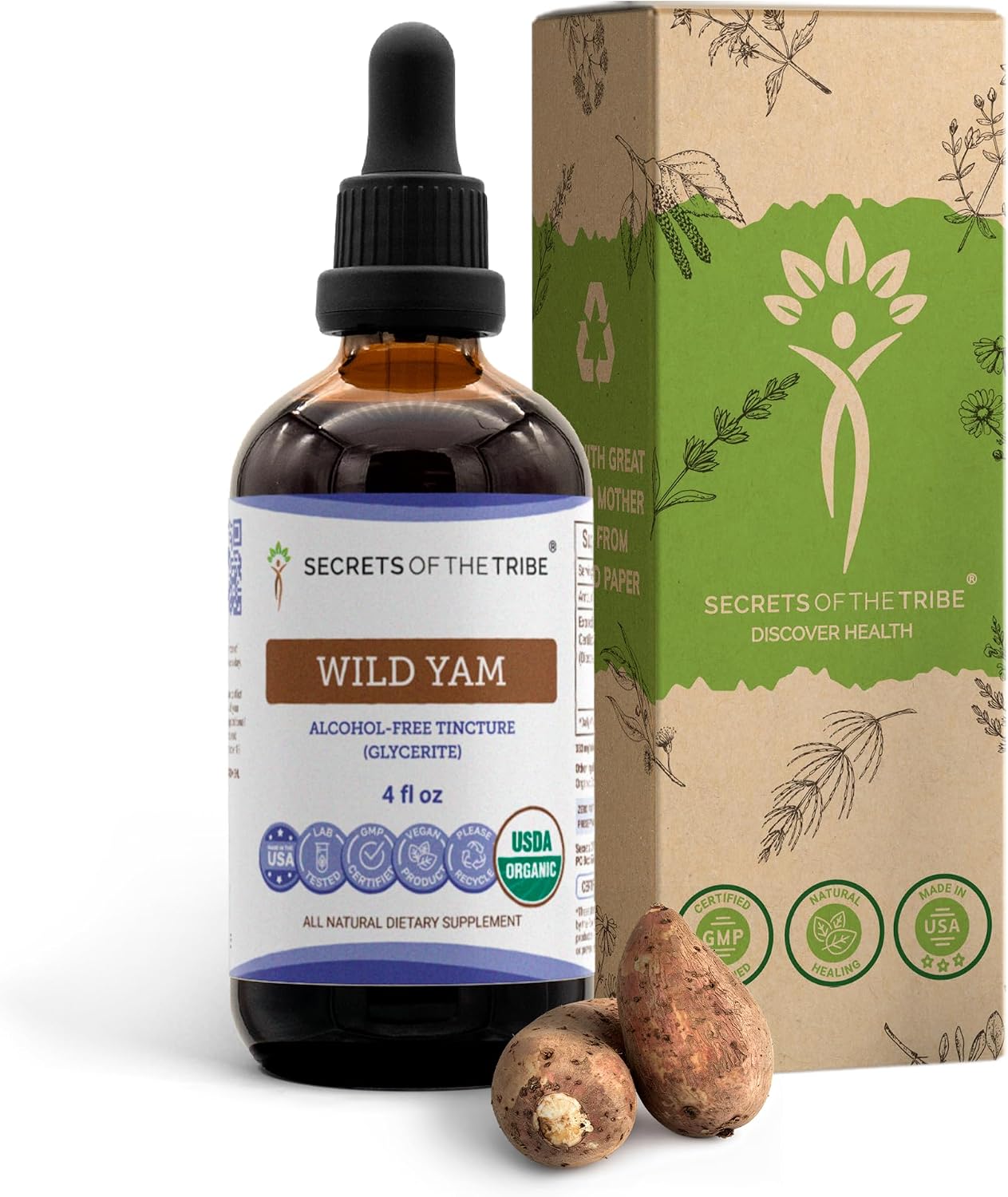 Secrets of the Tribe Organic Wild Yam Glycerite - Alcohol-Free, 2 fl oz (approx. 59 ml) - görsel 9