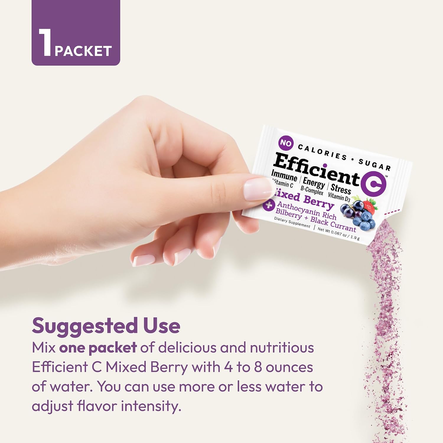 ANDREW LESSMAN Efficient C Mixed Berry 30 Packets – Vitamin C Drink Mix with B-Complex, D3, Bilberry & Blackcurrant - görsel 6