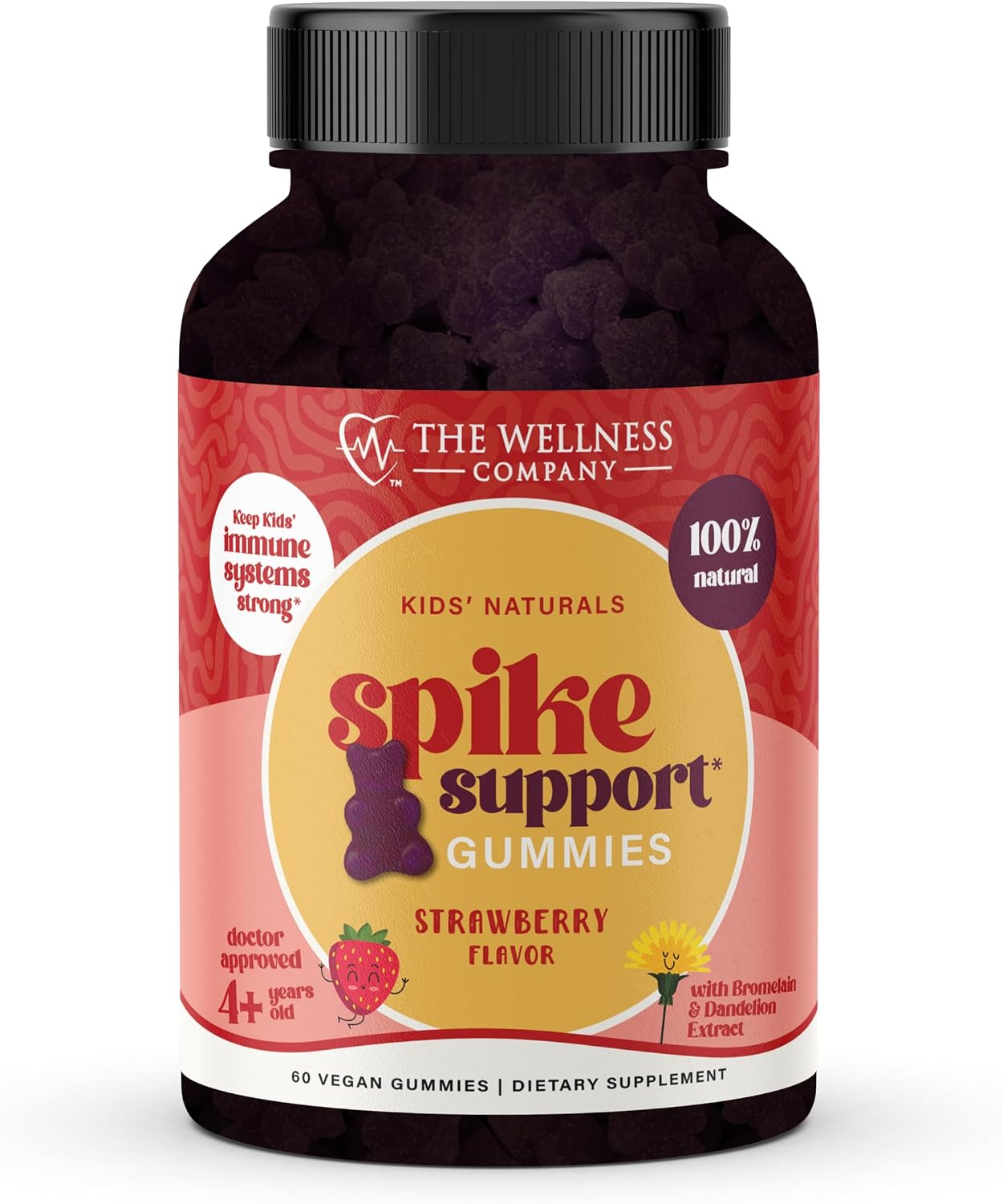 Kids Naturals Spike Support Gummies – Year-Round Wellness with Vitamin C, D & Zinc | 60 Gummies (1 Month Supply) - görsel 1