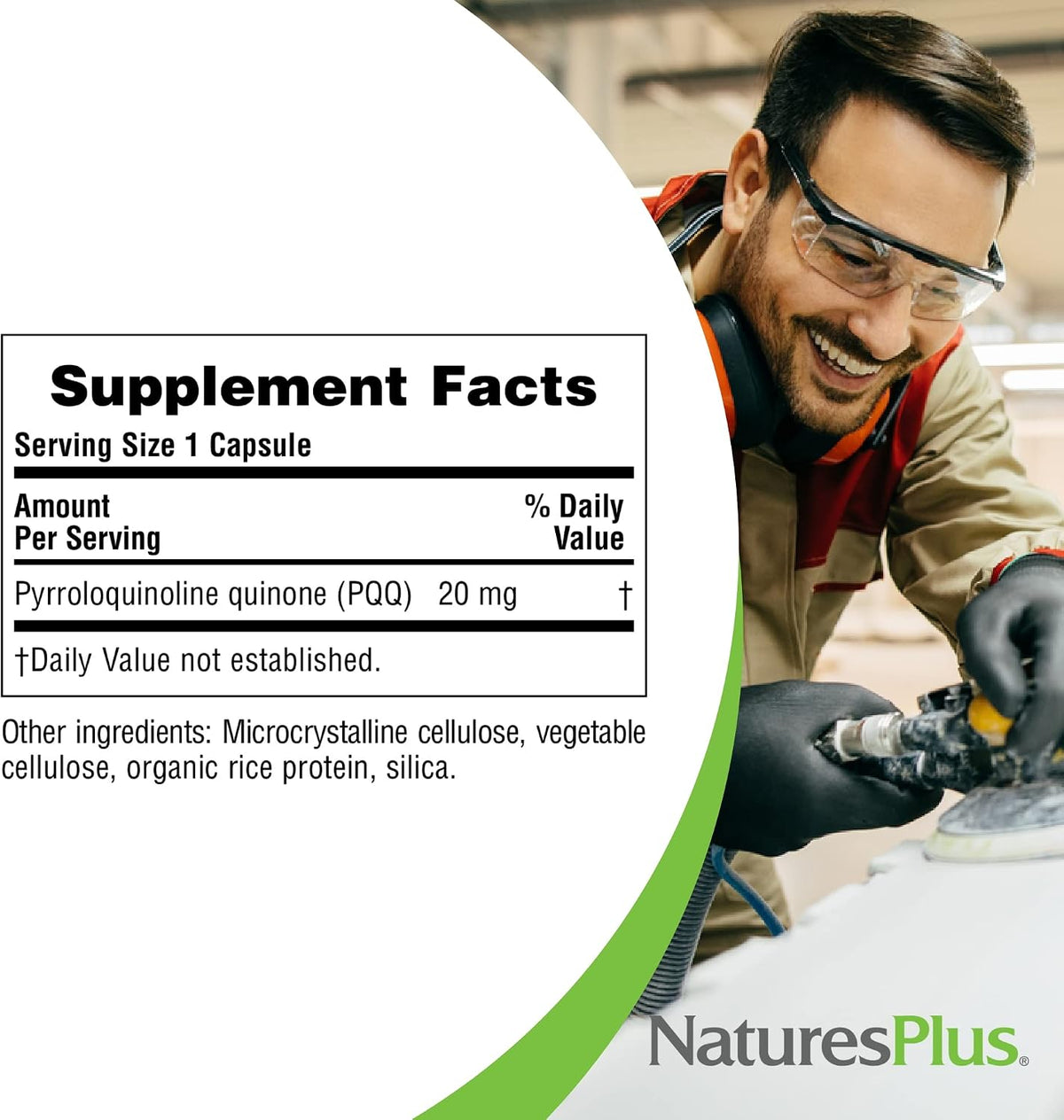NaturesPlus Brainceutix PQQ – 60 Vegan Capsules – Pyrroloquinoline Quinone Supplement for Memory, Clarity & Brain Power - görsel 4