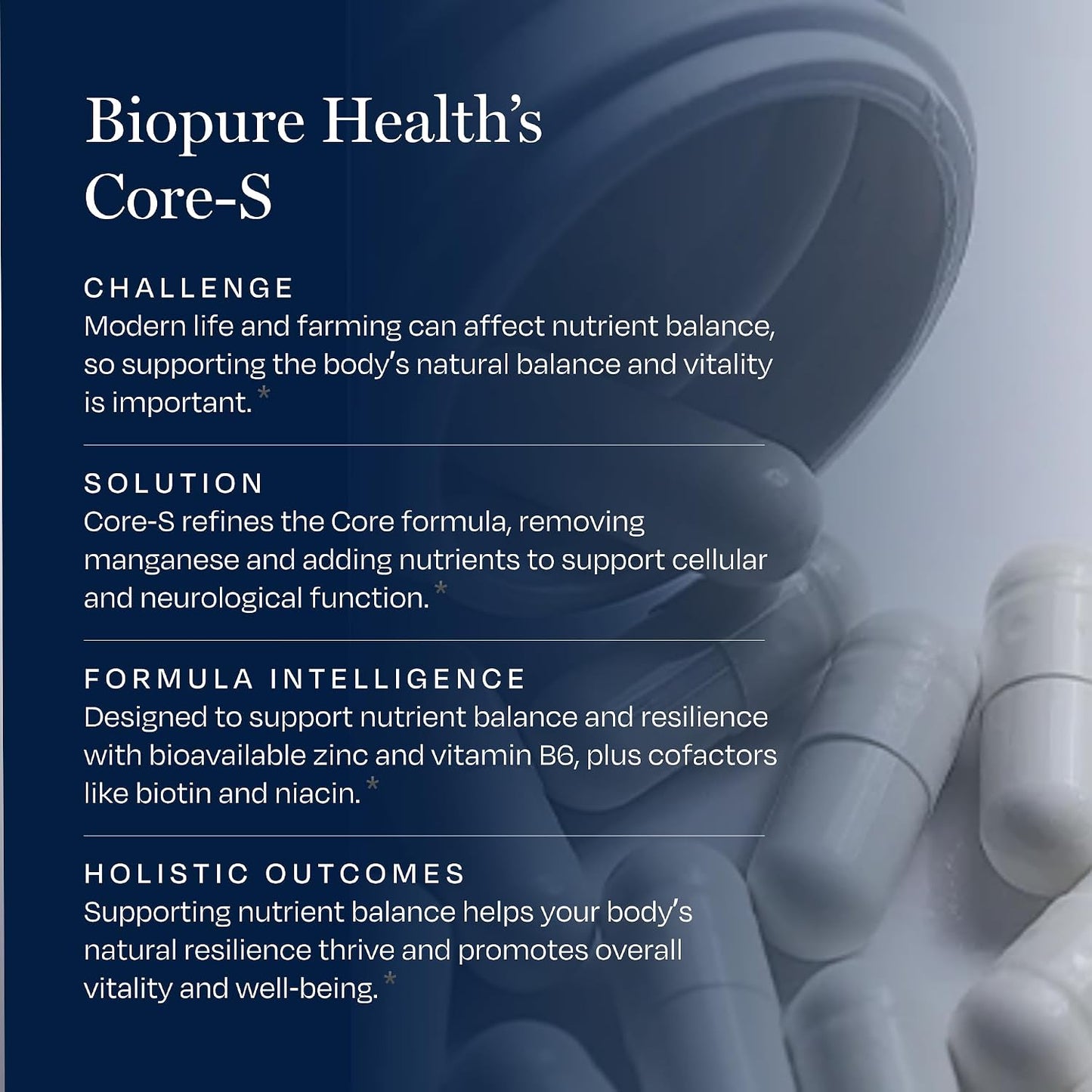 BioPure Core-S Mineral Supplement – 120 Capsules - görsel 4
