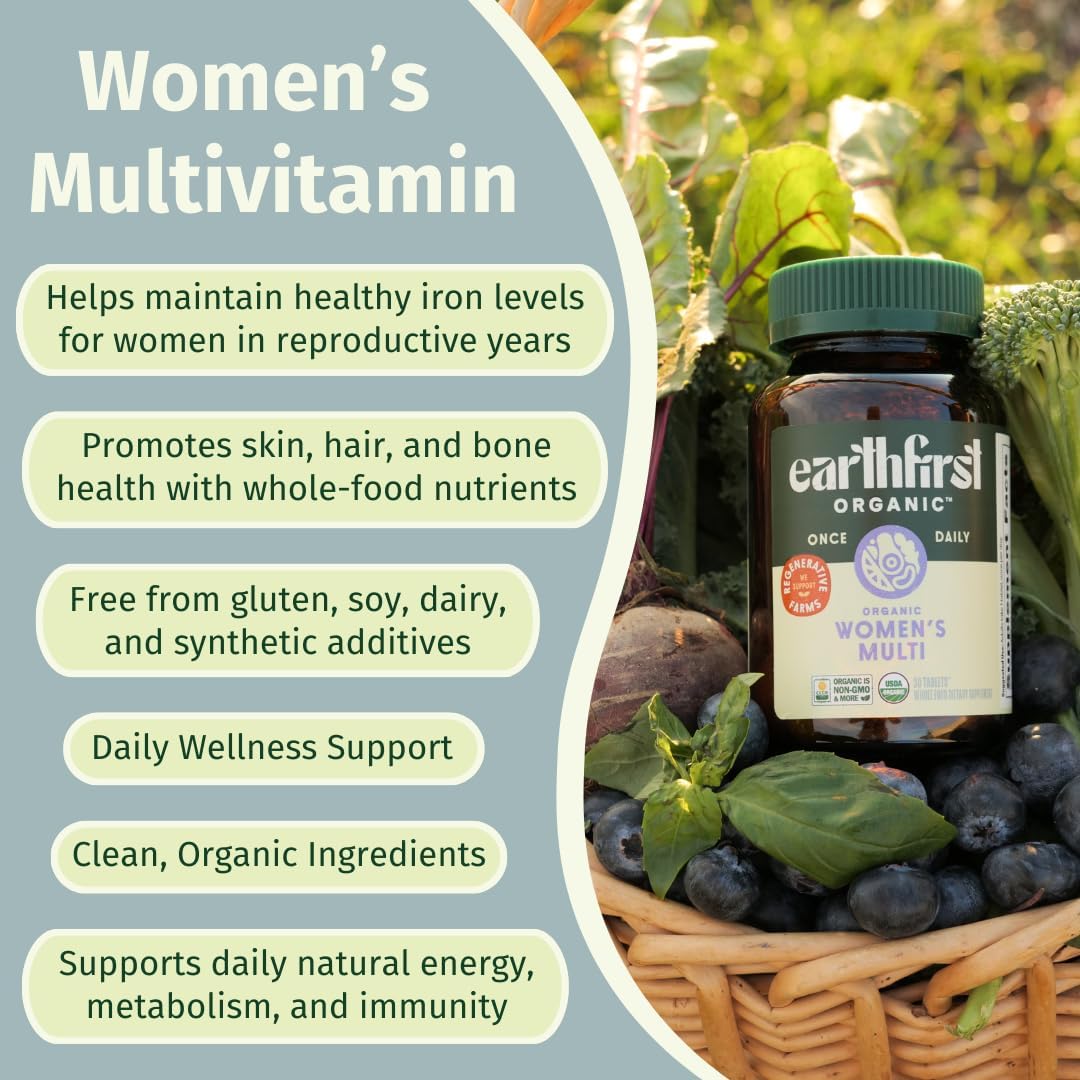 Women’s Multi Once Daily, Women's Multivitamin, Iron, Vitamin B12 & More, 19 Vitamins from Herbs & Superfoods, 60 Tablets - görsel 4