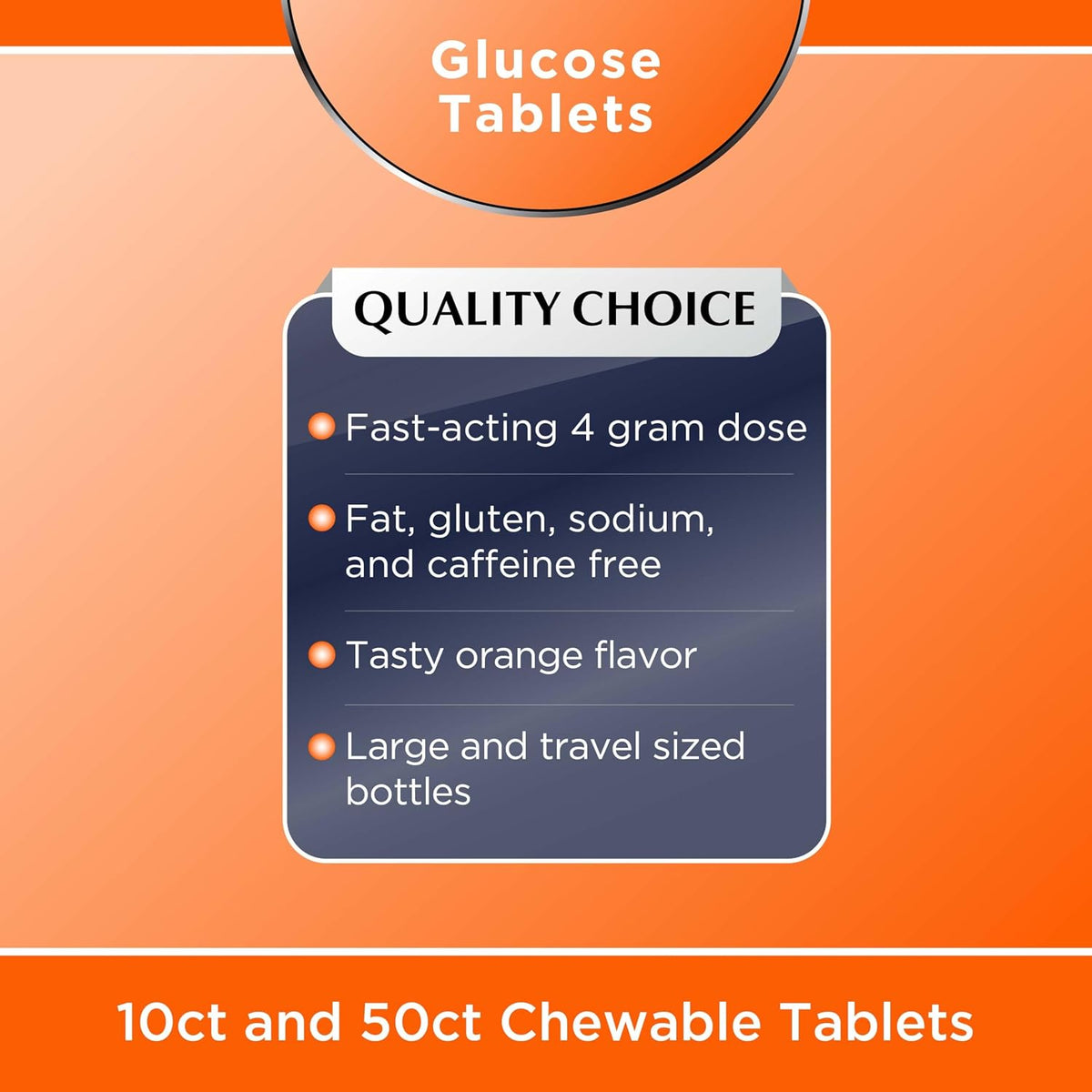 Quality Choice Fast Acting Glucose Tablets, Orange Flavour, 50 Tablets - görsel 5