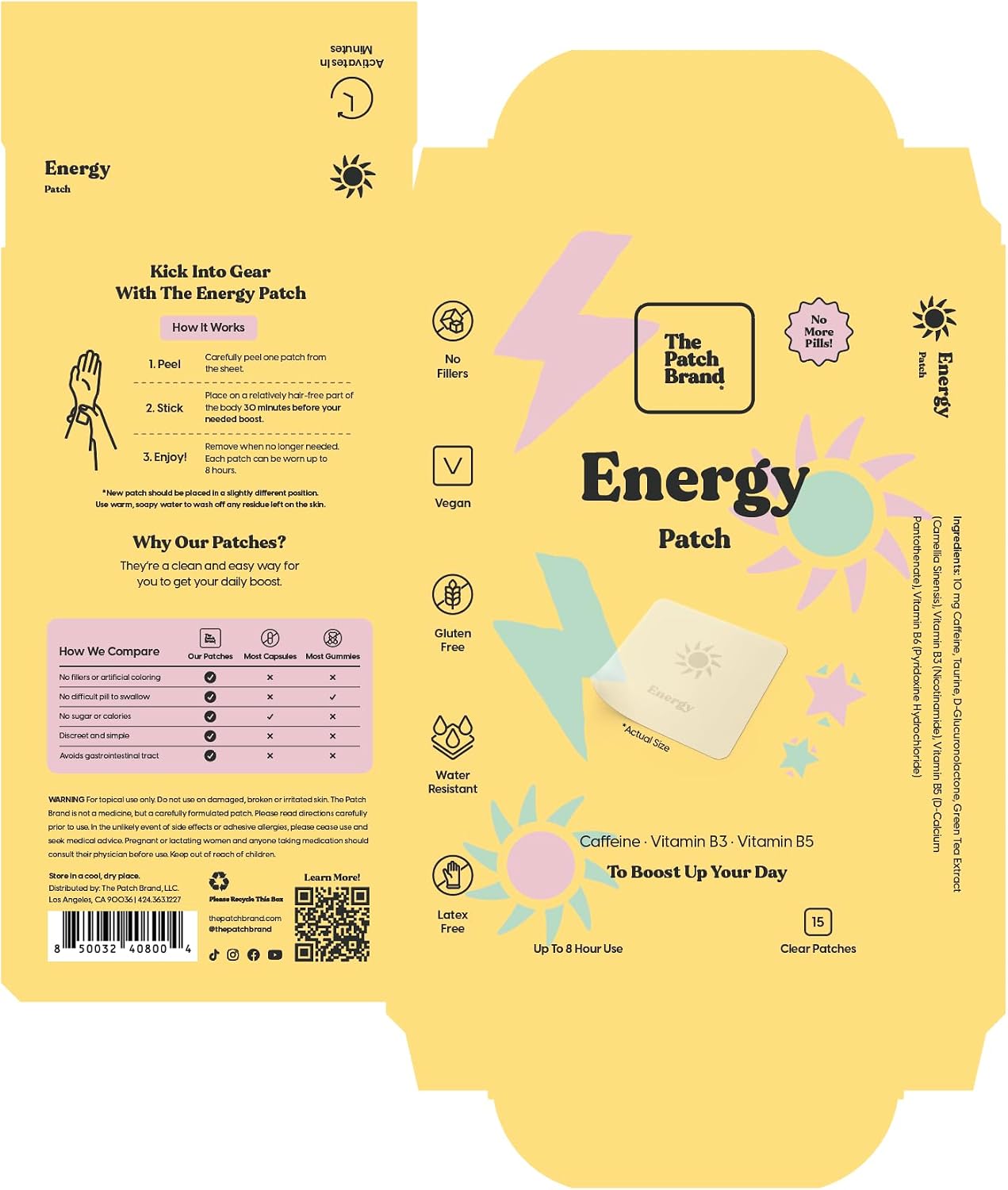 The Patch Brand Energy Patches | Plant-Based, Water Resistant, 24-Hour Energy with Caffeine & B Vitamins - görsel 8