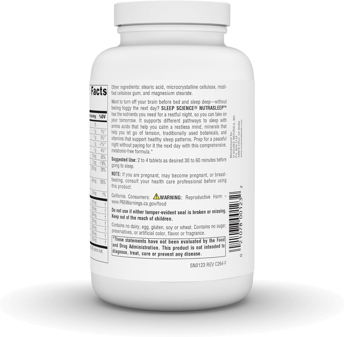 Source Naturals NutraSleep, Gentle Sleep Support Without Melatonin - 200 Tablets - görsel 4