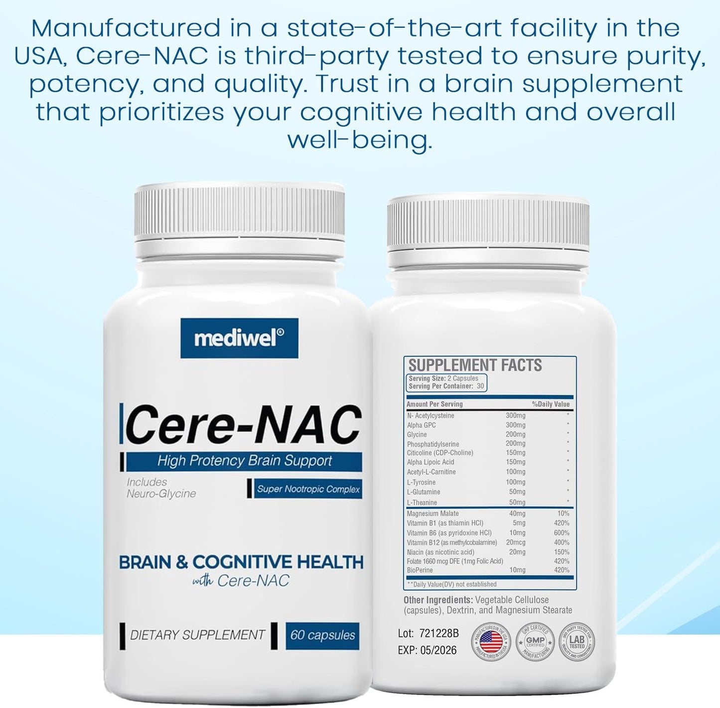 Cere-NAC Advanced Brain Supplement for Cognitive and Mental Clarity - görsel 5