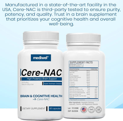 Cere-NAC Advanced Brain Supplement for Cognitive and Mental Clarity
