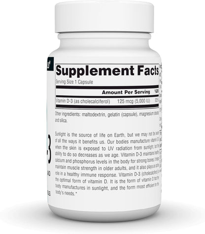 Source Naturals Vitamin D-3 Bioactive Form for Bone and Immune Health 5000 IU - 60 Capsules