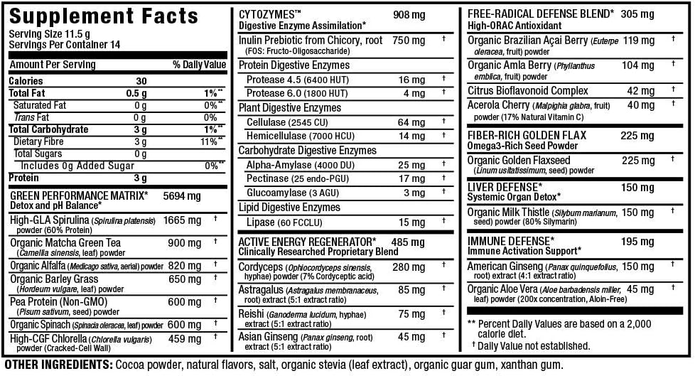 ALLMAX CytoGreens Super Greens Powder, Chocolate, 14 Servings - görsel 4