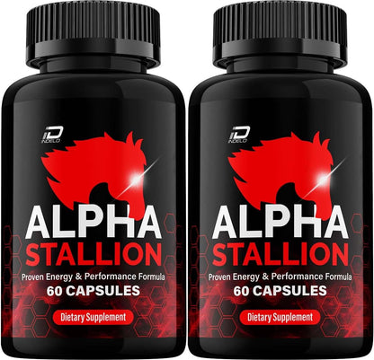 Alpha Stallion Capsules Official Formula – Maximum Strength All-Natural (2 Pack, 120 Capsules)