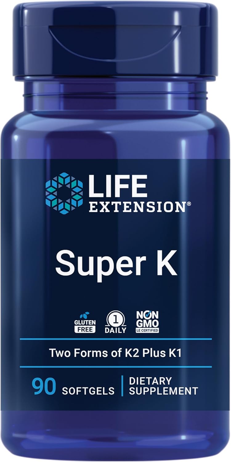 Life Extension Super K – Vitamin K Supplement with K1 and K2, 90 Soft Capsules - görsel 1