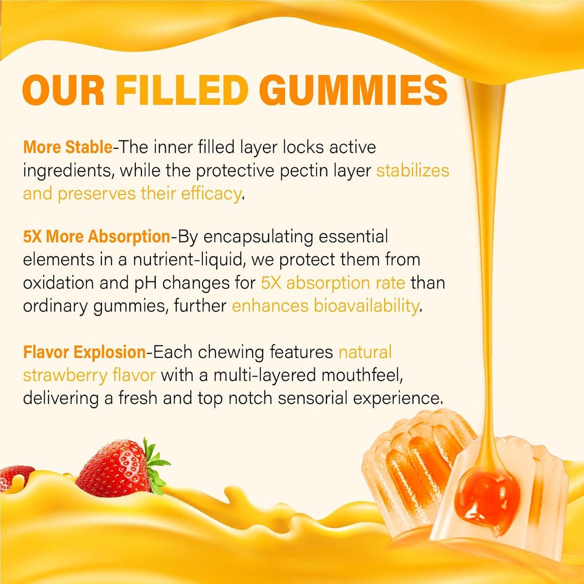 Liposomal Vitamin C Gummies 1000mg for Adults: Vitamin C Chewy Gummy with Zinc, Elderberry, Vitamins A & E - görsel 9