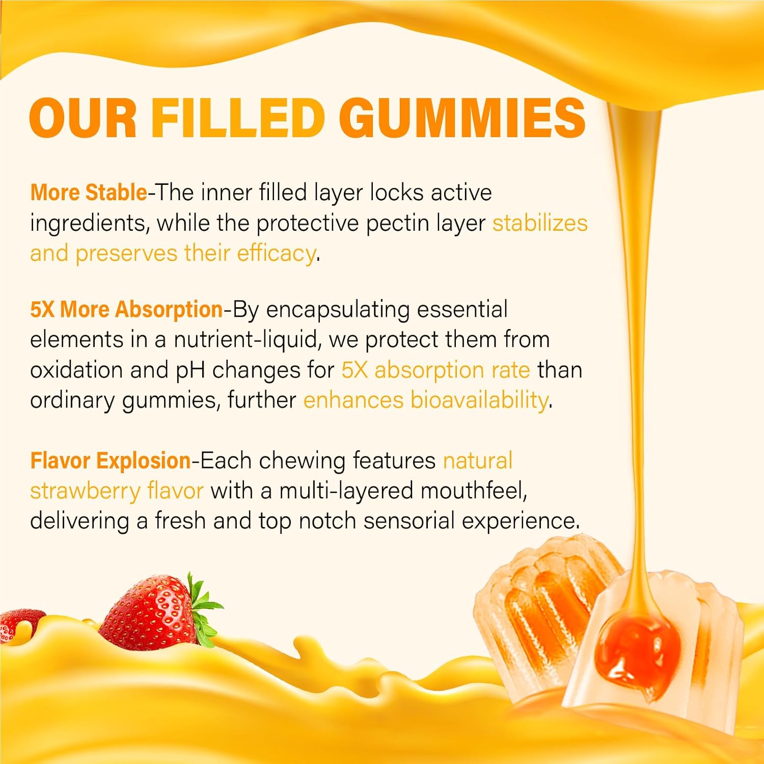 Liposomal Vitamin C Gummies 1000mg for Adults: Vitamin C Chewy Gummy with Zinc, Elderberry, Vitamins A & E - görsel 9