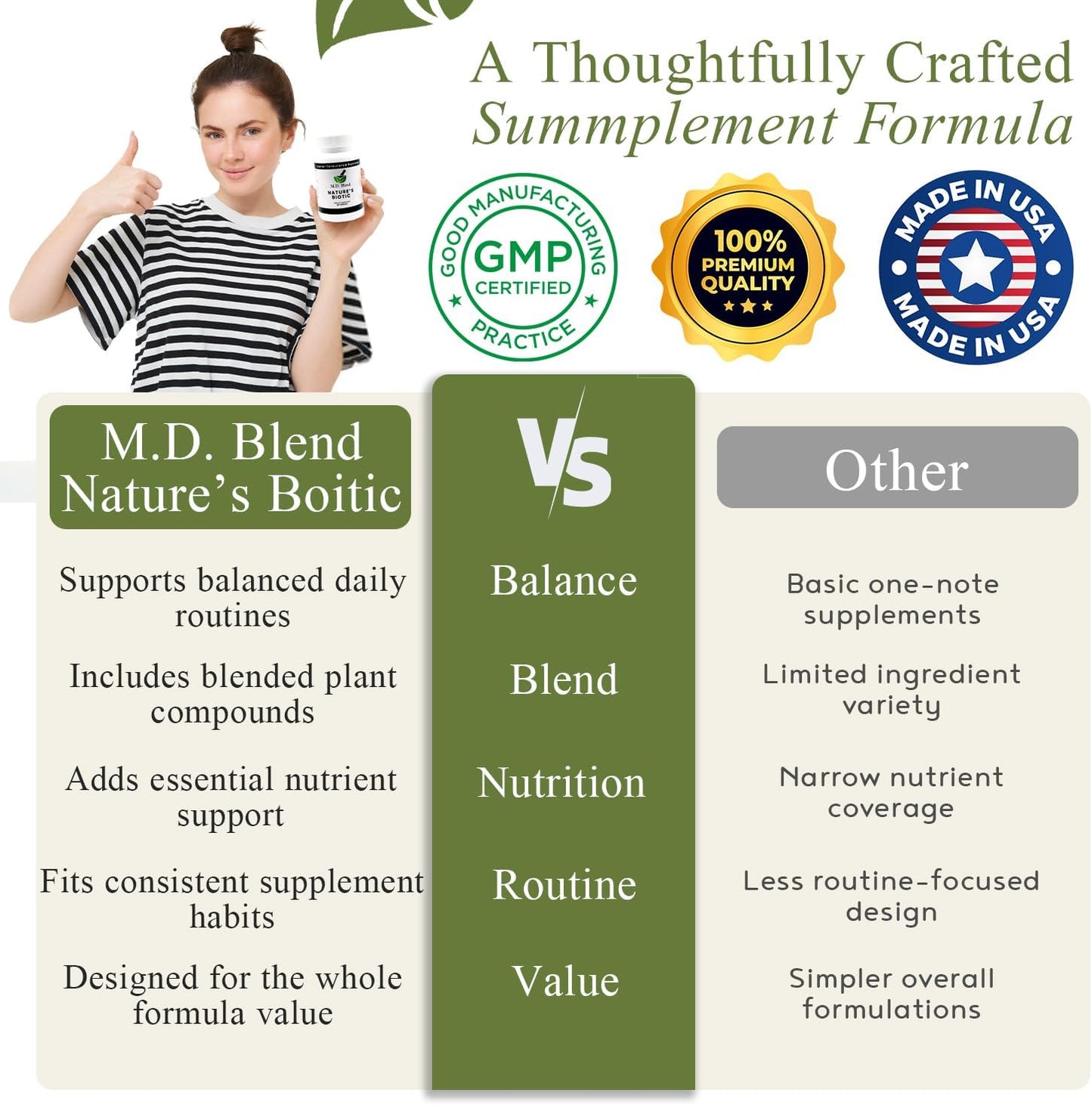 Nature's Biotic Berberine Supplement – Daily Wellbeing Support with Oregano, Garlic, Vitamins C & B6, Magnesium, and Zinc, 90 Capsules - görsel 8