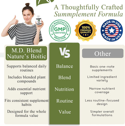 Nature's Biotic Berberine Supplement – Daily Wellbeing Support with Oregano, Garlic, Vitamins C & B6, Magnesium, and Zinc, 90 Capsules