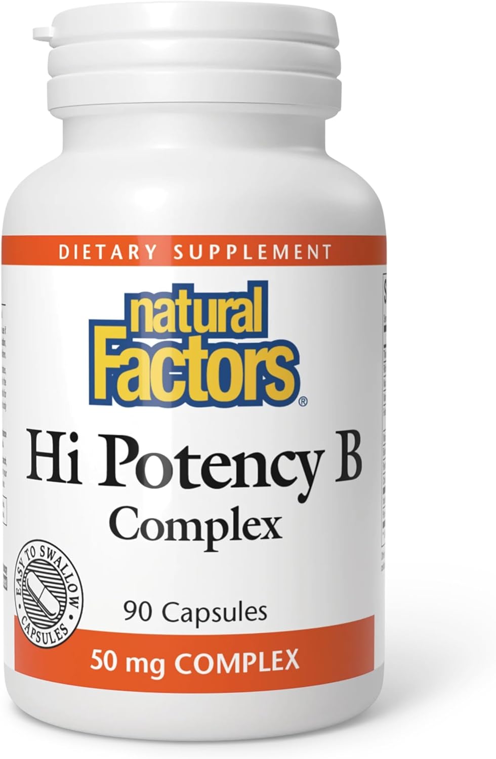 Natural Factors Hi Potency B Complex - 90 Capsules - Energy Support & Nervous System Health - görsel 1