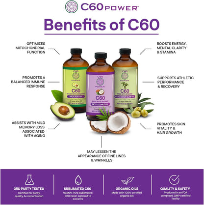 C60 Power - Organic Avocado Oil with 99.99% Pure C60