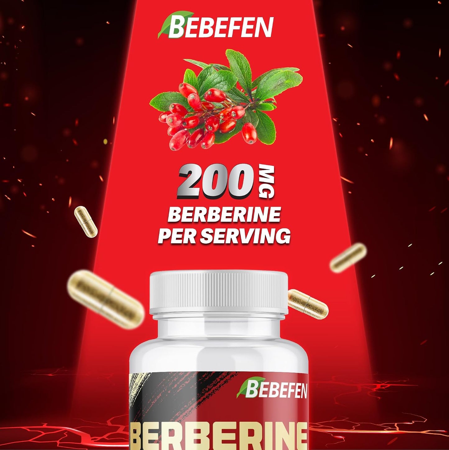 Berberine HCl Supplement - 60 Capsules - Non-GMO, Gluten-free - görsel 3