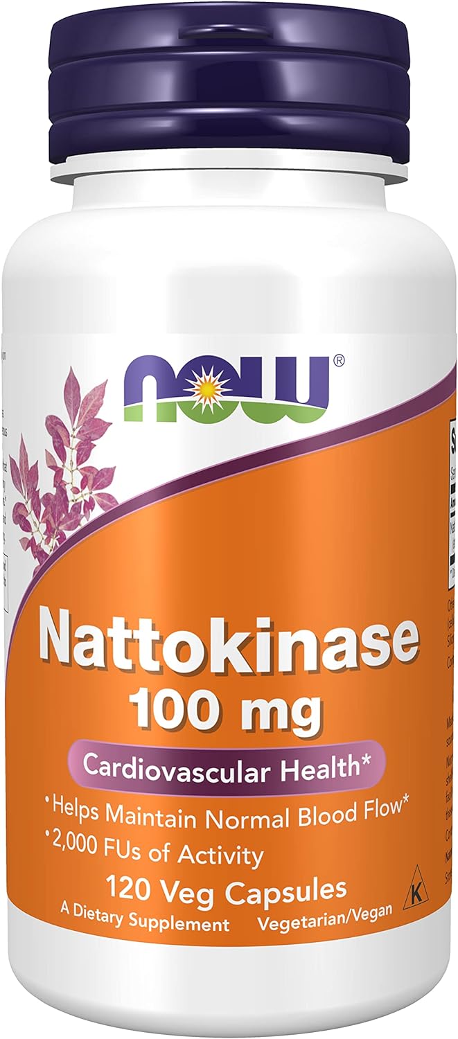 NOW Foods Nattokinase 100 mg, 120 VegiCaps (Pack of 2) - görsel 1