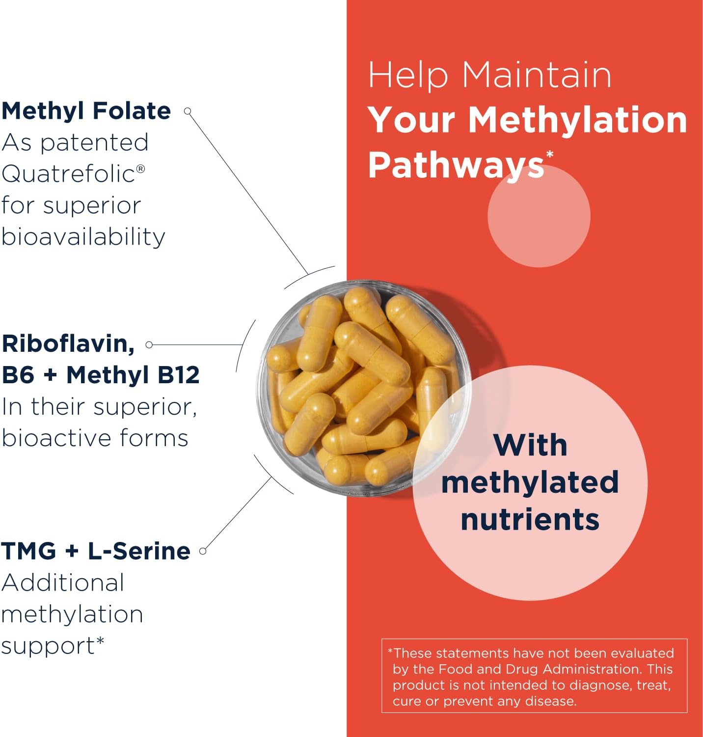 Designs for Health Homocysteine Supreme – Methylated B Vitamins with Riboflavin, B6, B12, Folate, L-Serine & TMG – 60 Capsules - görsel 3