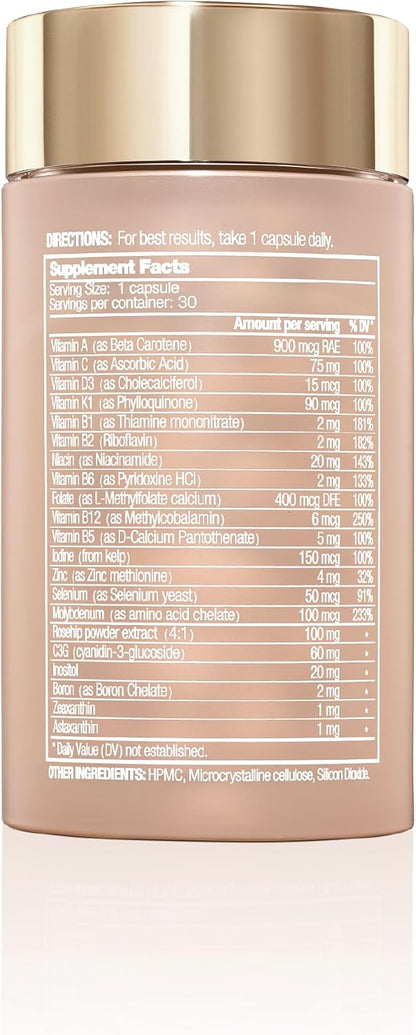 Halo Beauty Her Daily Multi | Women's Multivitamin Supplement with B6, D3 and Zinc | Vegan Daily Capsules | 1-Month Supply