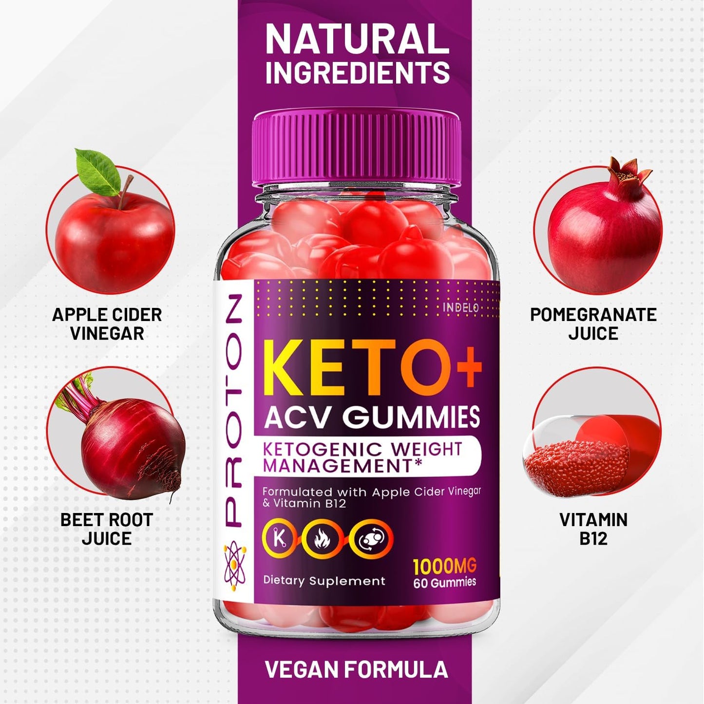 Proton Keto ACV Gummies Advanced - 3 Pack (180 Gummies) - görsel 3