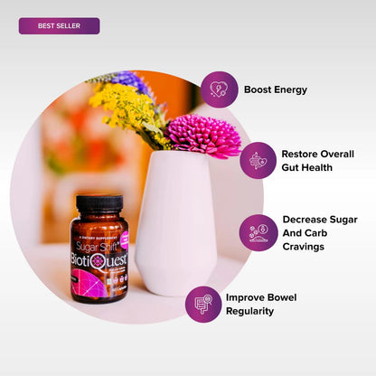 BiotiQuest Sugar Shift Probiotic - 22 Billion CFU, 60 Capsules