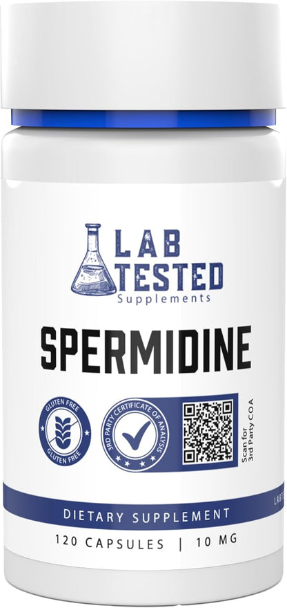 Spermidine 3HCL Supplement - 120 Capsules (10mg each) - Third-Party COA per Batch