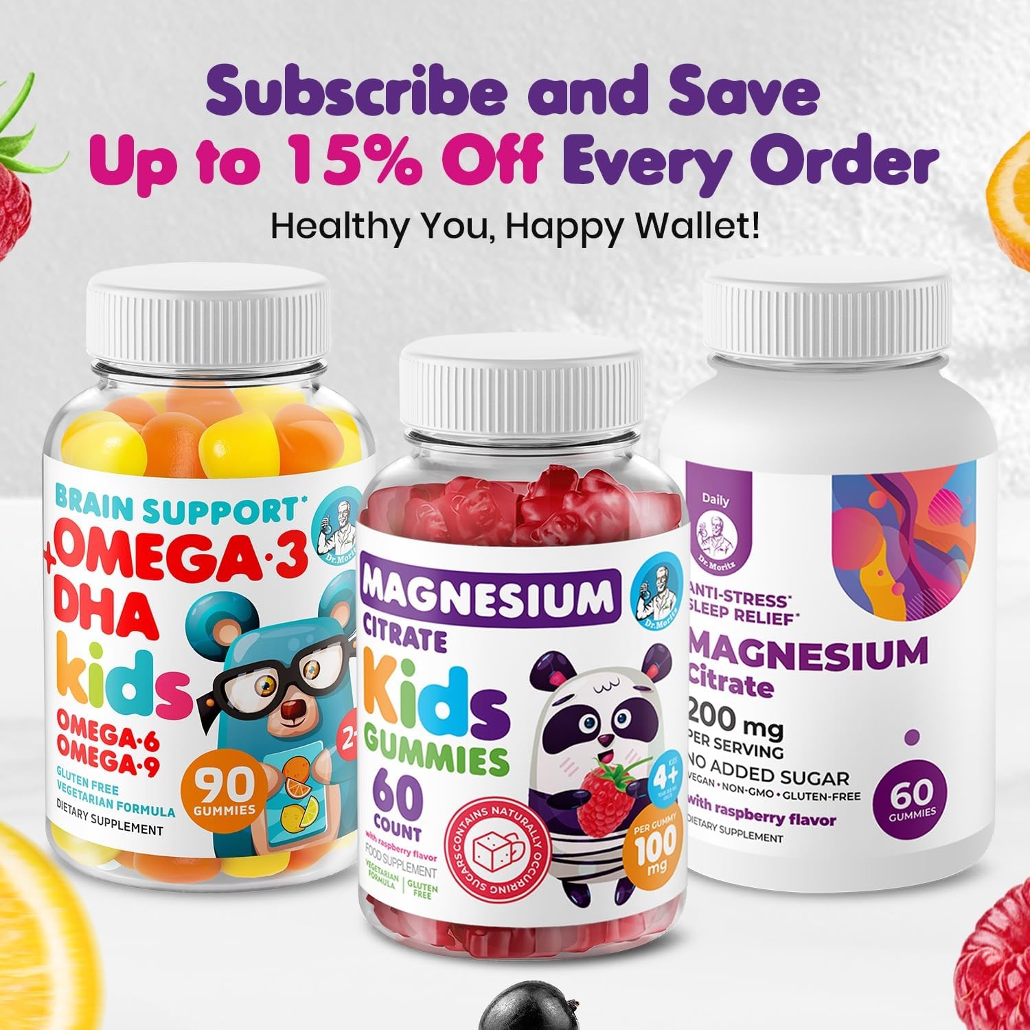 DR. MORITZ Children's Magnesium Gummies and Multivitamin Gummies Bundle - görsel 6