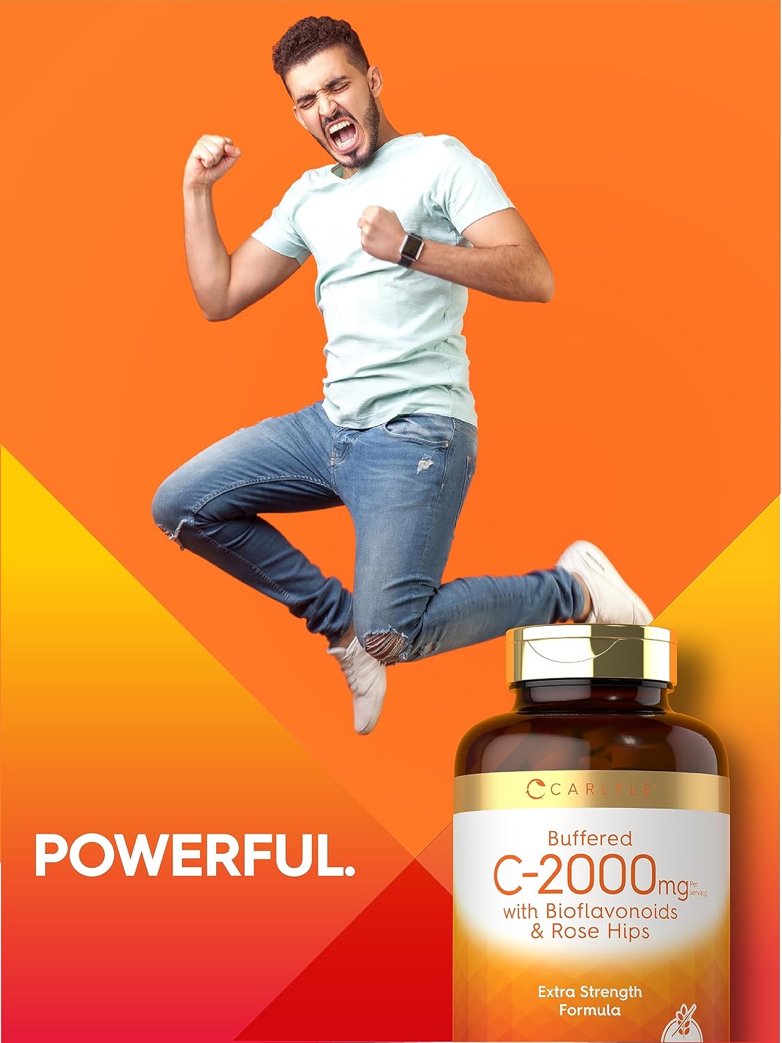 Carlyle Buffered Vitamin C | 2000mg | 180 Caplets | with Bioflavonoids and Rose Hips | Vegetarian, Non-GM, and Gluten-free Food Supplement - görsel 6