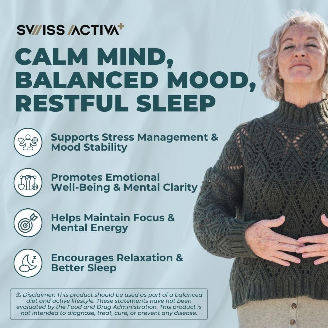 Swiss Activa+ Labs Stress Relief and Calm Supplement for Women – 30 Days Supply - görsel 2