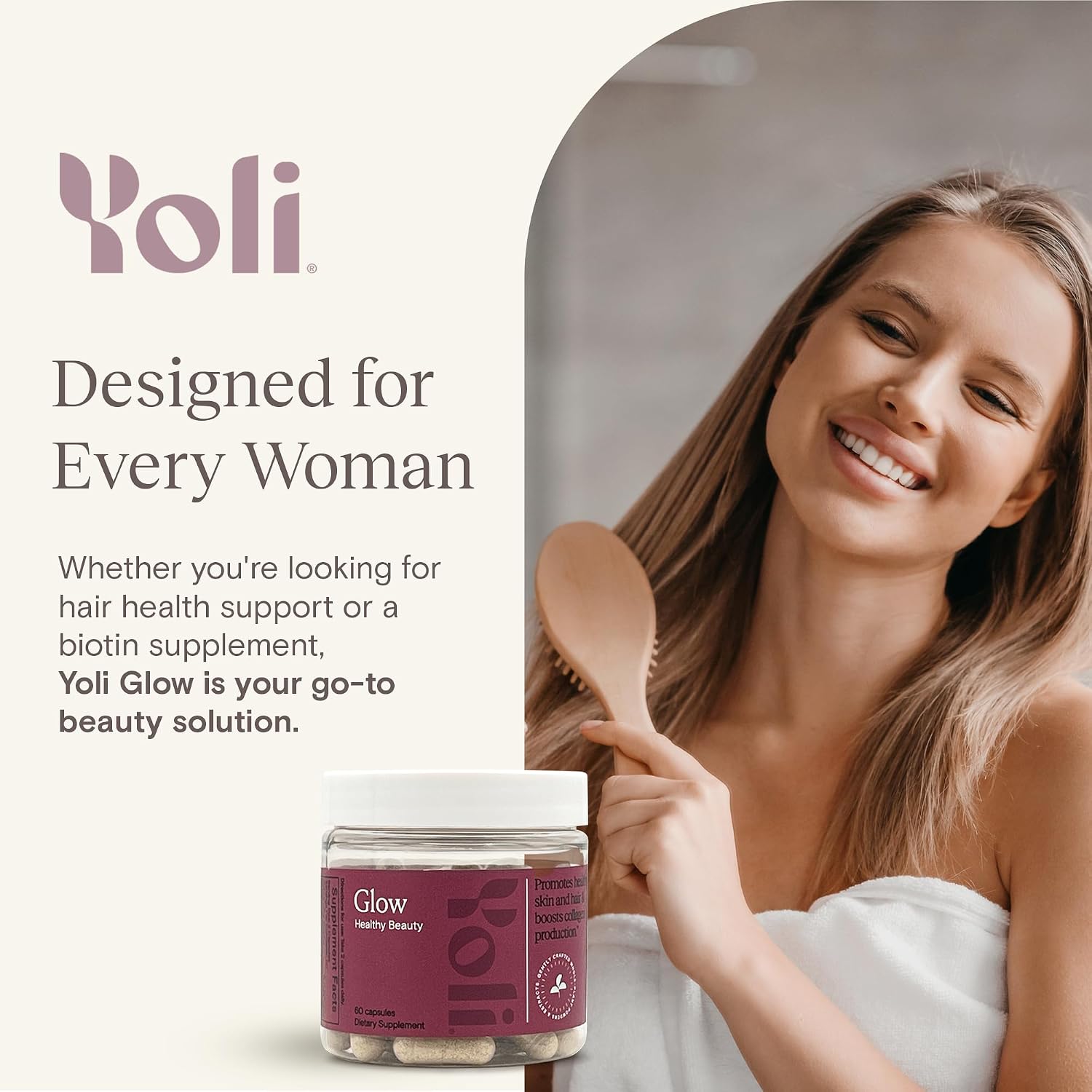 Yoli Glow Biotin and Collagen Daily Multivitamin, Hair Skin Nails, 60 Capsules - görsel 8