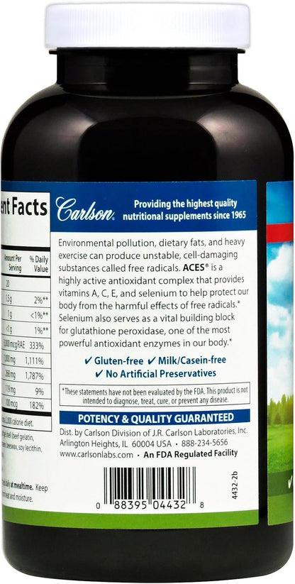 Carlson ACES Antioxidant Formula, 200 Softgels