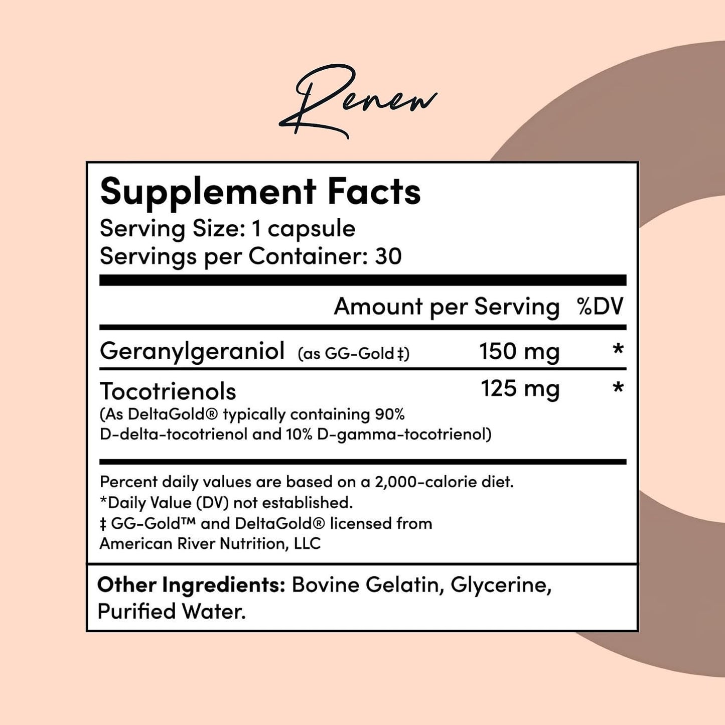 Tranont Renew - Antioxidant Complex for Vitality & Wellness | Vitamin E Tocotrienols & Geranylgeraniol | Supports Healthy Cellular Function, Joint Health, & Youthful Glow - 30 Capsules - görsel 7