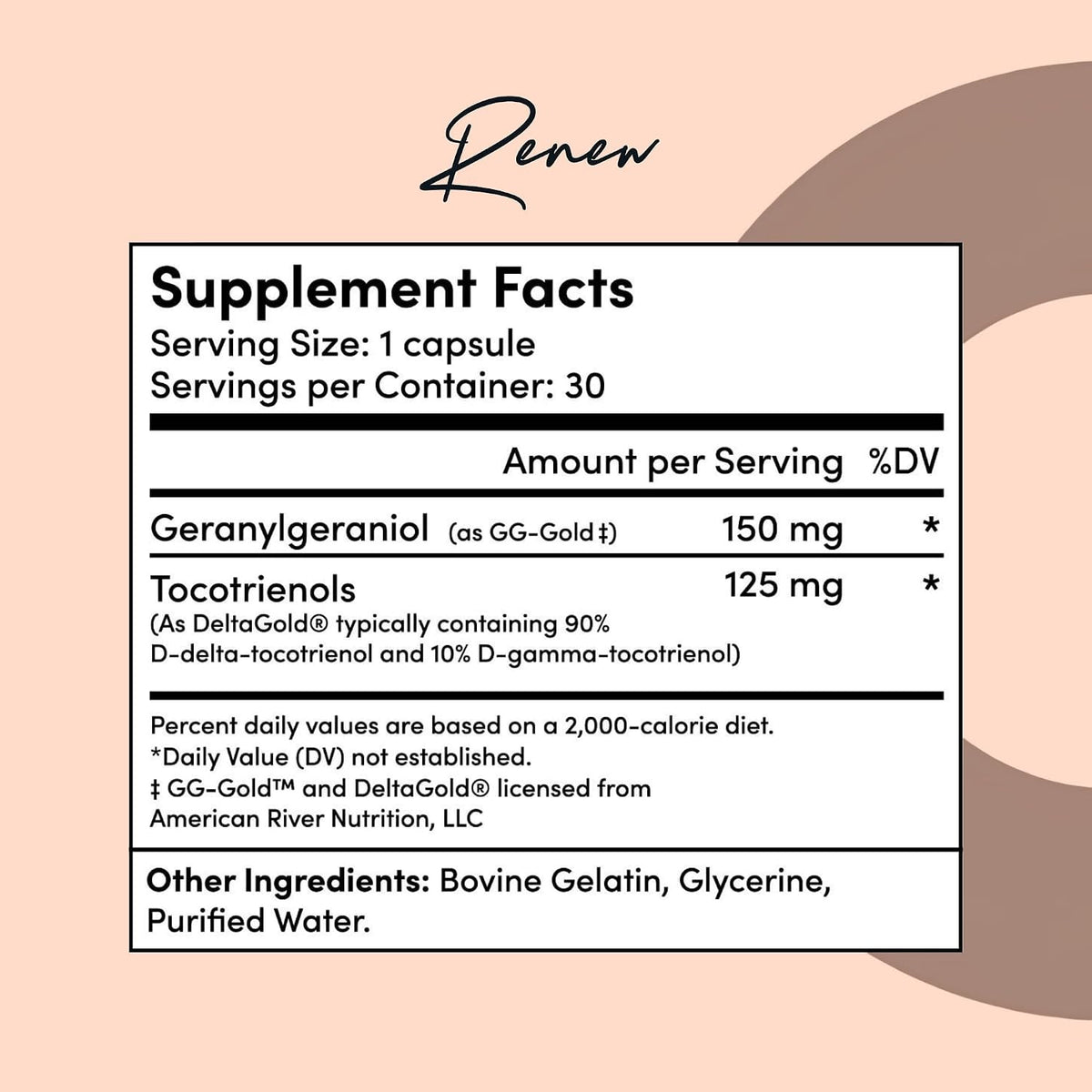 Tranont Renew - Antioxidant Complex for Vitality & Wellness | Vitamin E Tocotrienols & Geranylgeraniol | Supports Healthy Cellular Function, Joint Health, & Youthful Glow - 30 Capsules - görsel 7