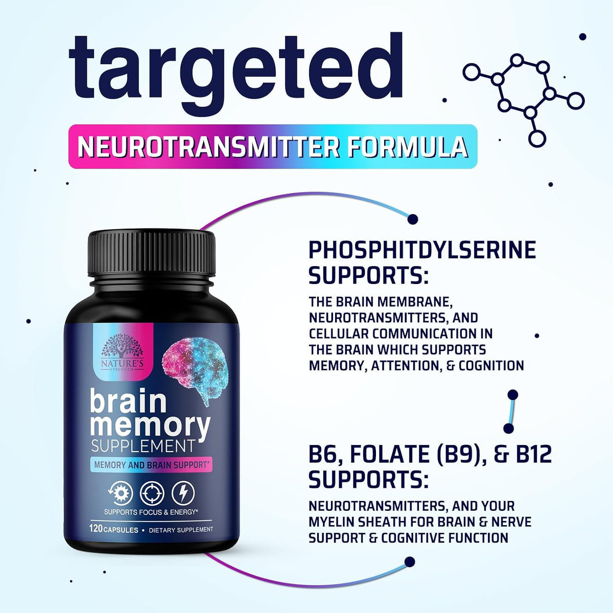 Nature's Strength Brain Memory Supplement Capsules – 120 Capsules - görsel 7