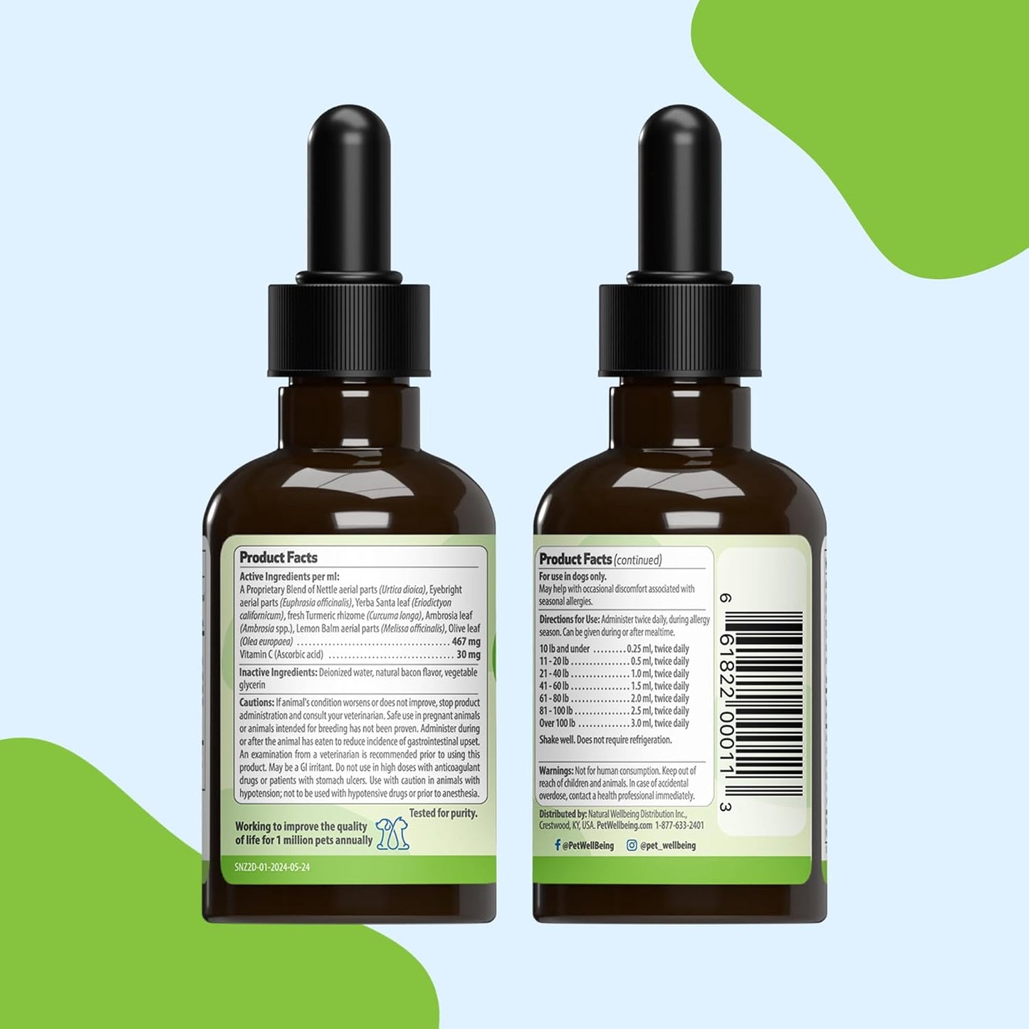 Pet Wellbeing Sneeze Ease for Dogs - Herbal Supplement for Seasonal Allergies, Sneezing & Nose/Eye Discomfort - 59 ml (2 fl oz) - görsel 7