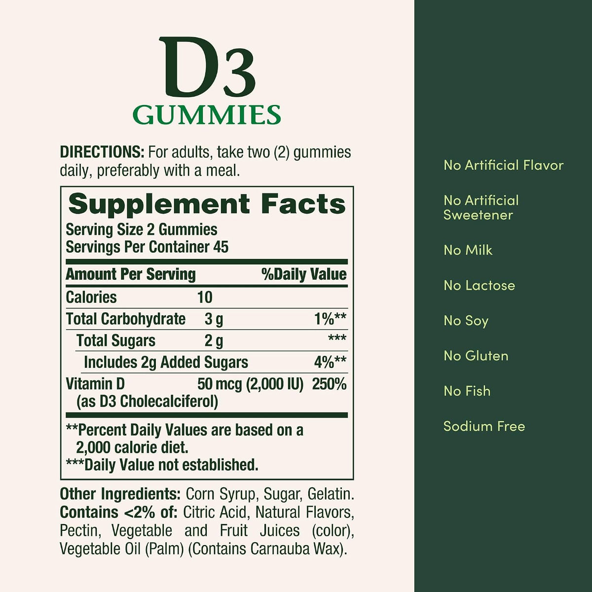 Nature's Bounty Vitamin D3 Gummies, 2000 IU, Mixed Fruit Flavour, 90 Gummies - görsel 5