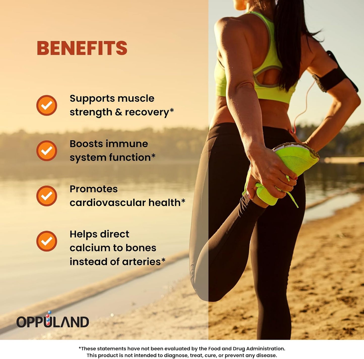 oppuland Vitamin D3 + K2 5000 IU - Liposomal Enhanced Absorption - MK-7 100mcg - 180 Softgels - görsel 7