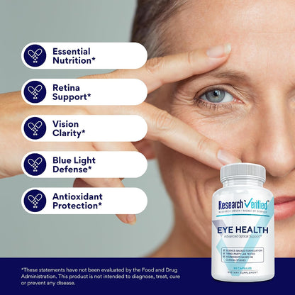 Research Verified Eye Health - Support Vision with Vitamins A, B, C, E - 60 Capsules