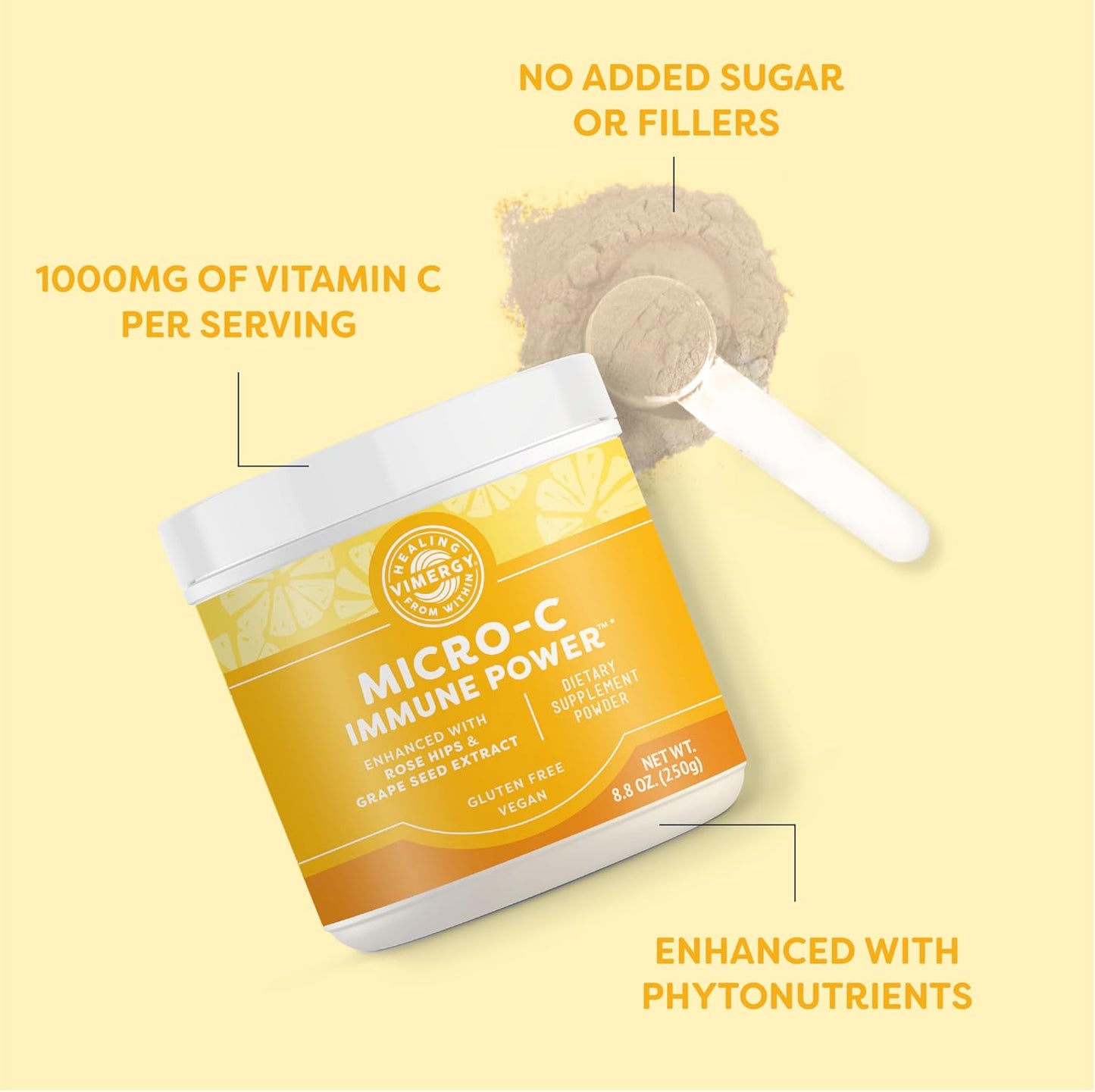 Vimergy Micro-C Immune Power™ - Vitamin C Powder - 250 g (69 Servings) - görsel 3