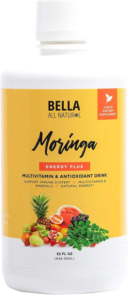 Bella All Natural Moringa Juice Energy Plus - Multivitamin and Antioxidant Drink (32 oz)
