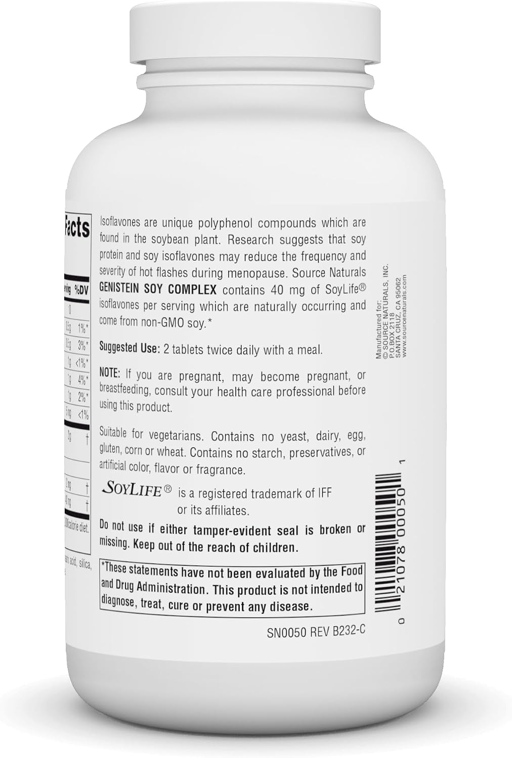 Source Naturals Genistein Soy Complex 1000 mg – 120 Tablets - görsel 3