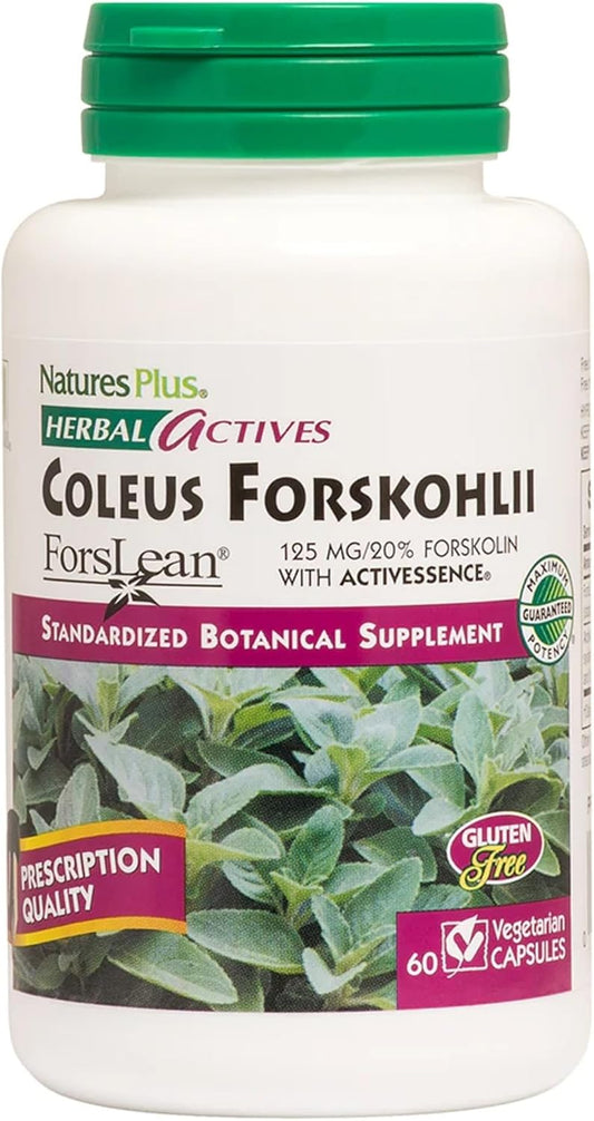 NaturesPlus Herbal Actives Coleus Forskohlii 125 mg – 60 Vegetarian Capsules