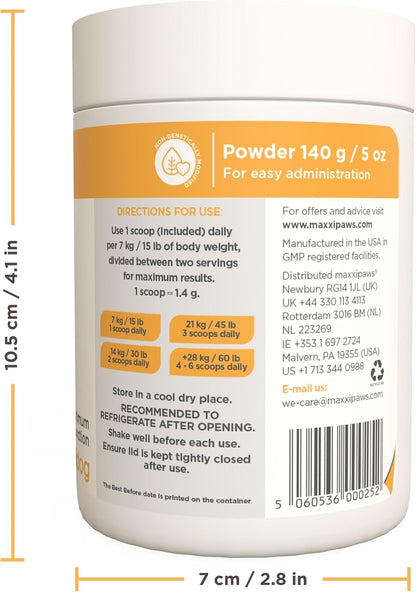 maxxiscoot Digestive & Gland Support for Dogs – Natural Powder Supplement for Stool Quality, Gut Health & Scooting Behaviour Support – Fibre-Rich Formula - 142g