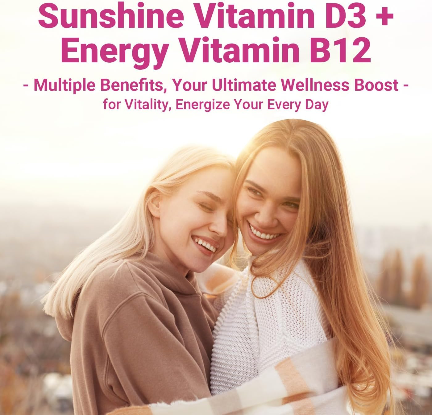 Wiszeen Vitamin D3 B12 Gummies, 10000 IU Vitamin D3 & 500mcg Methylated B12 for Adults, with Ashwagandha, Magnesium, Vitamin K2 for Immune and Energy Support - görsel 5