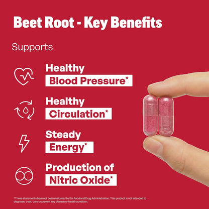 Sandhu's Beetroot Capsules 1200mg with BioPerine and Grape Seed Extract – 60 Capsules