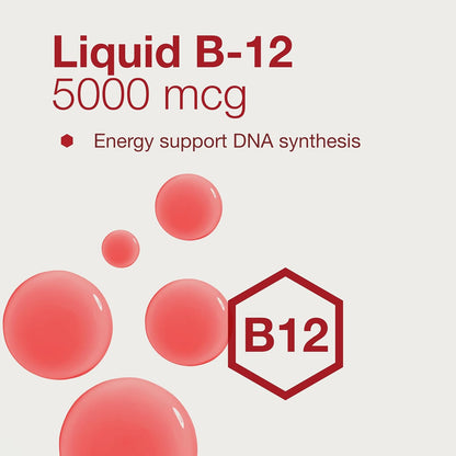 Protocol For Life Balance Liquid B-12 5,000mcg – Nervous System Support with B Vitamins – Dairy Free & Vegan – 118 ml