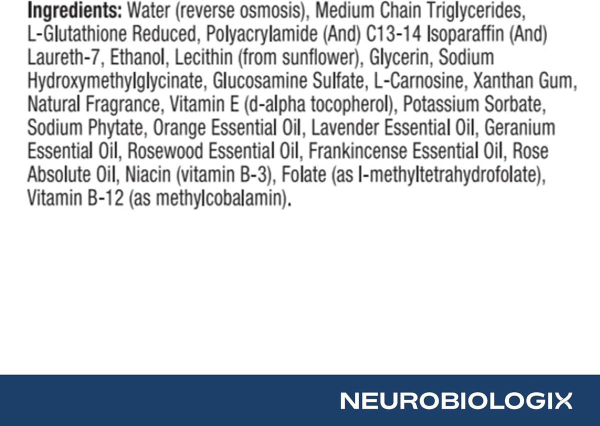 Neurobiologix Glutathione Topical Cream - Transdermal L-Glutathione with Vitamin E, B12, B3 & Folate, L-Carnosine, Essential Oils & Antioxidants, 48 g - görsel 4