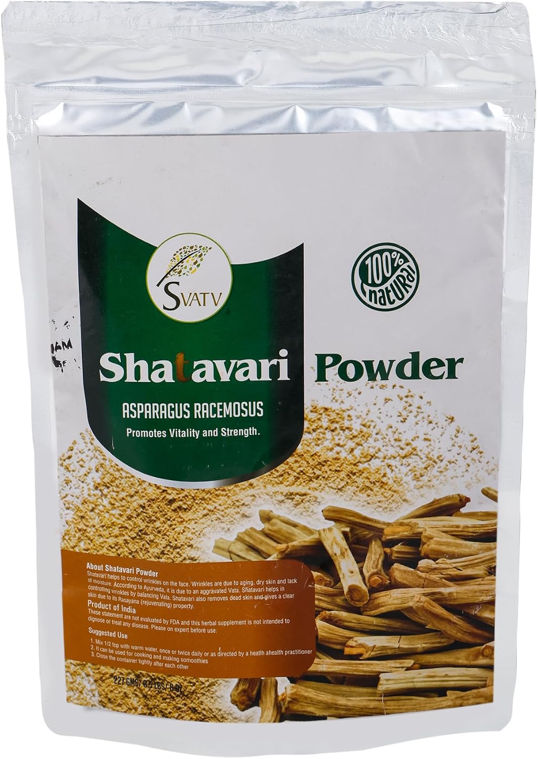 SVATV Shatavari Powder | Asparagus Racemosus | Rejuvenative Herb | Antioxidant Properties - 227g - görsel 2